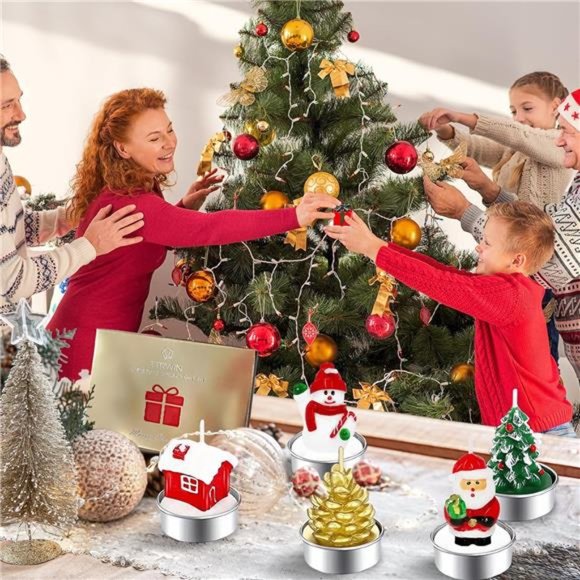 Set of 6 Christmas Candles Gift | Tealights Candles |  Christmas Decorations - Picture 9 of 9